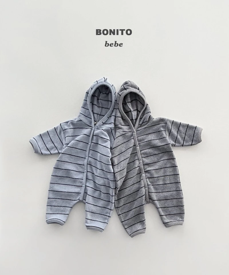 Striped Terry Hooded Suit by Bonito for Baby - view 3