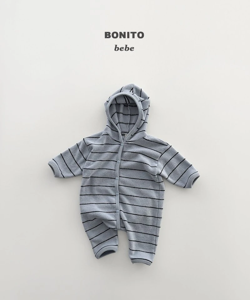 Striped Terry Hooded Suit by Bonito for Baby - view 4