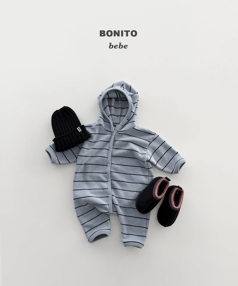 Striped Terry Hooded Suit by Bonito for Baby - view 6