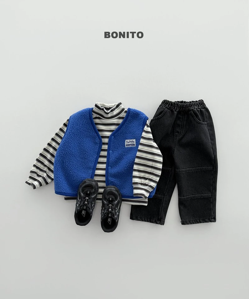 Retro Loose Striped Mock Neck Tee by Bonito for Child - view 8