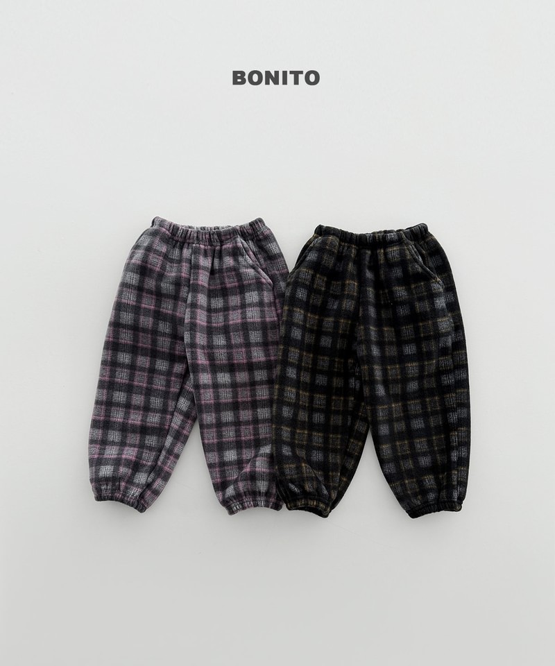 Check Fleeced Jogger Pants by Bonito for Child - view 1