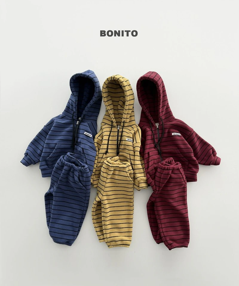 Woori Striped Hooded Zip-up Set by Bonito for Child - view 1