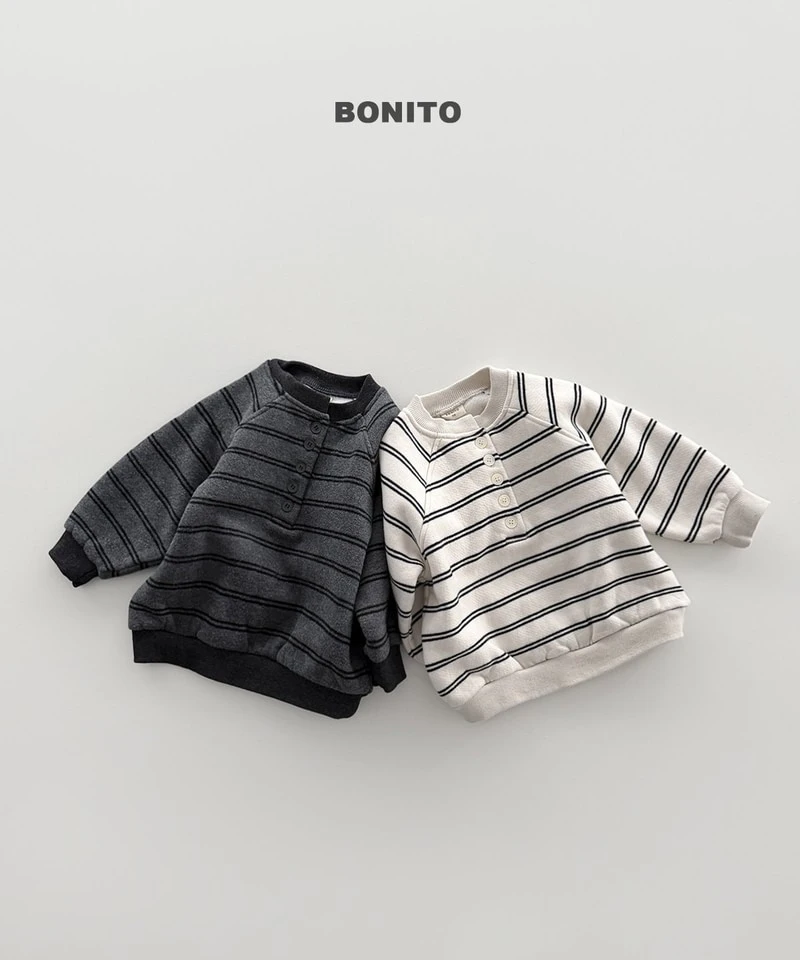 Striped Henley Neck Sweatshirt by Bonito for Child - view 3