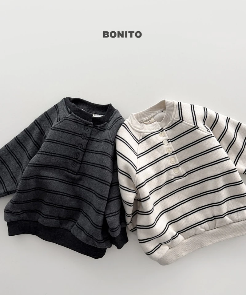 Striped Henley Neck Sweatshirt by Bonito for Child - view 4
