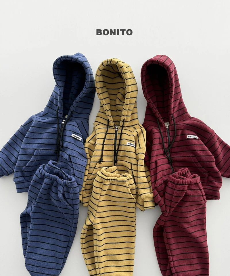 Woori Striped Hooded Zip-up Set by Bonito for Child - view 3