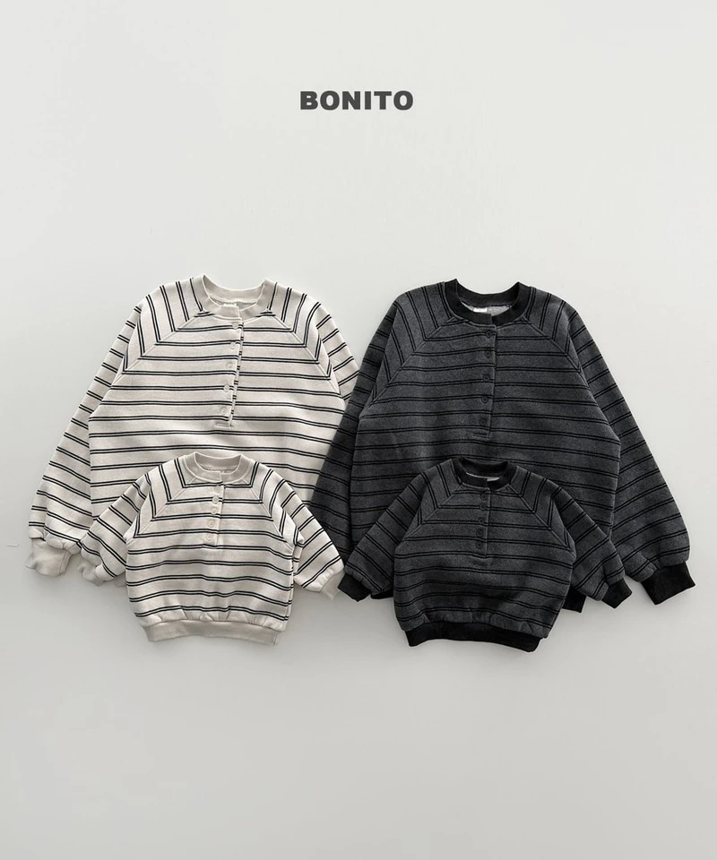 Striped Henley Neck Sweatshirt by Bonito for Child - view 5