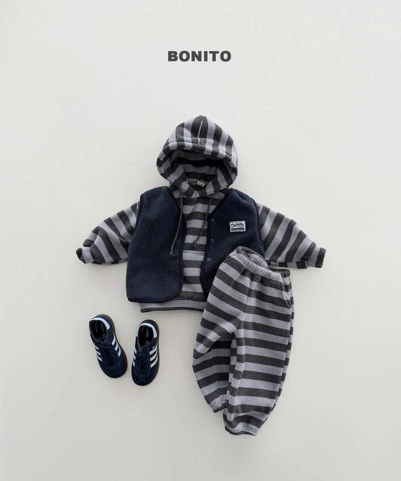 Striped Fleeced Hood Tee by Bonito for Child - view 9