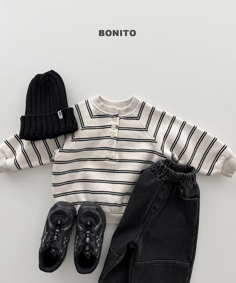 Striped Henley Neck Sweatshirt by Bonito for Child - view 7