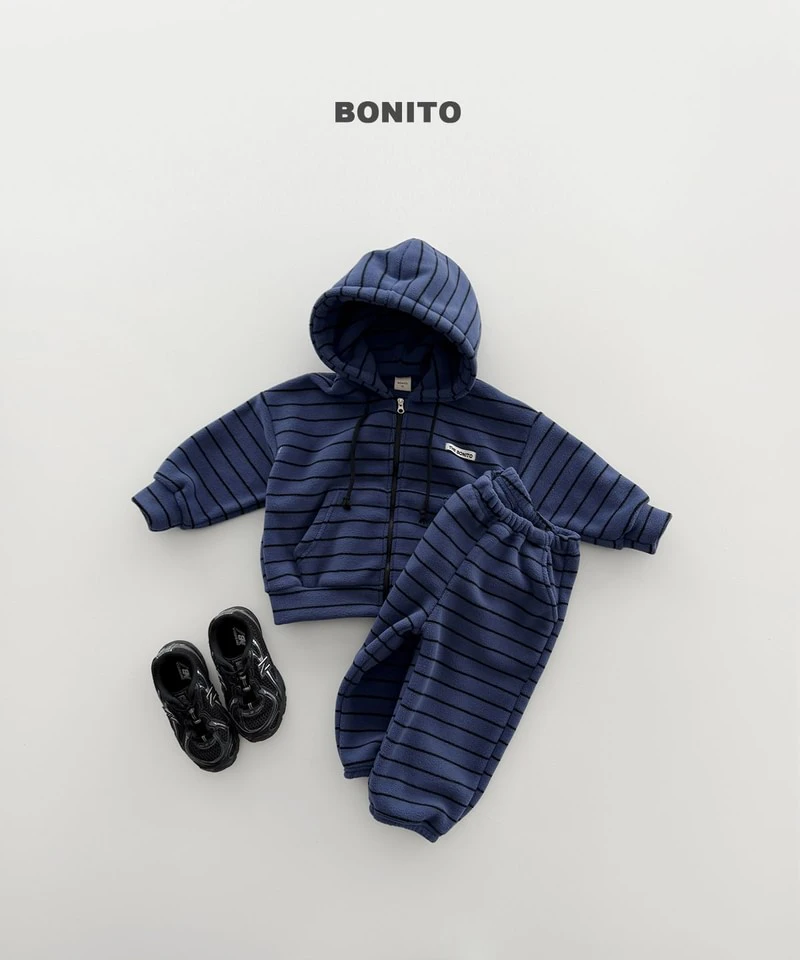Woori Striped Hooded Zip-up Set by Bonito for Child - view 11