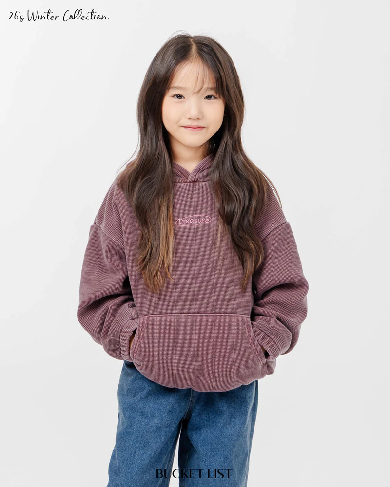 Waffle Dyeing Fleeced Hood Tee by Bucket List for Child - view 3