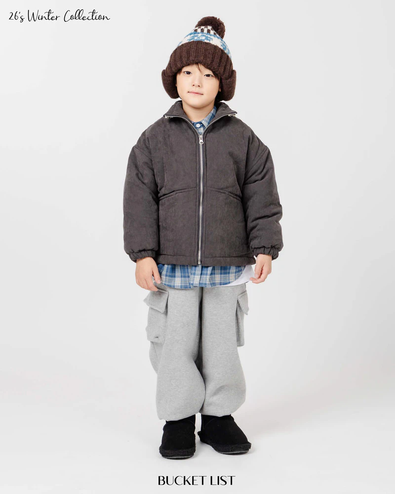 Fleeced Embossed Cargo Jogger Pants by Bucket List for Child - view 8