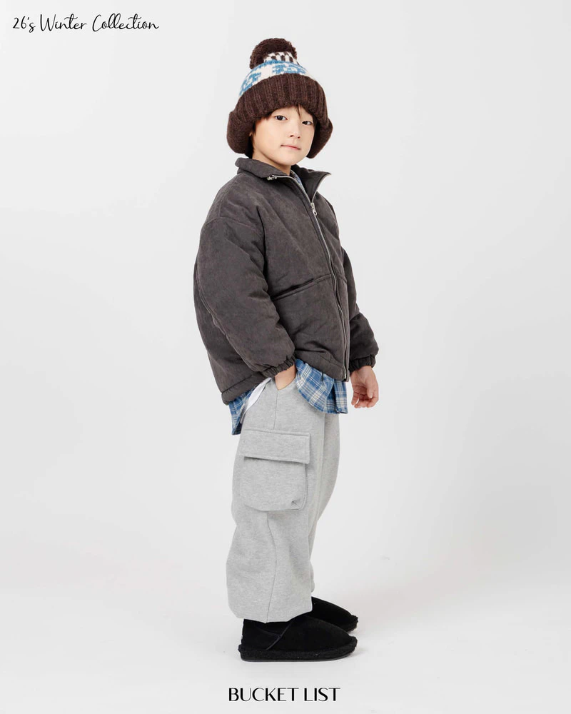 Fleeced Embossed Cargo Jogger Pants by Bucket List for Child - view 9