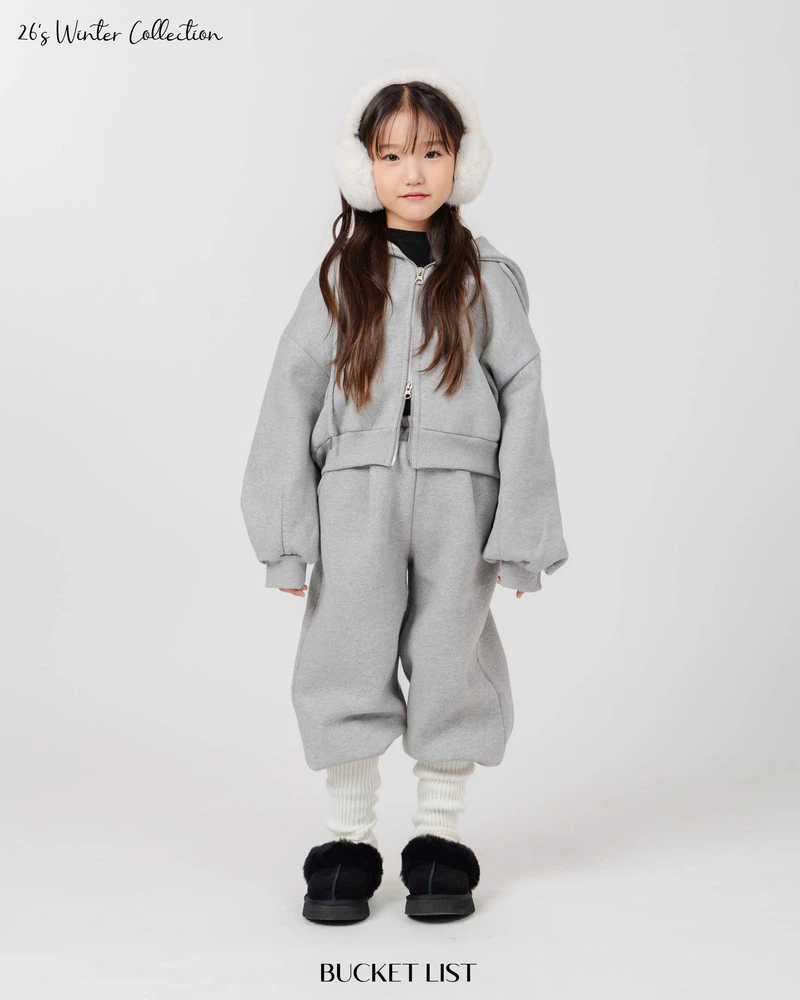 Fleeced Crop Hooded Zip-Up by Bucket List for Child - view 4