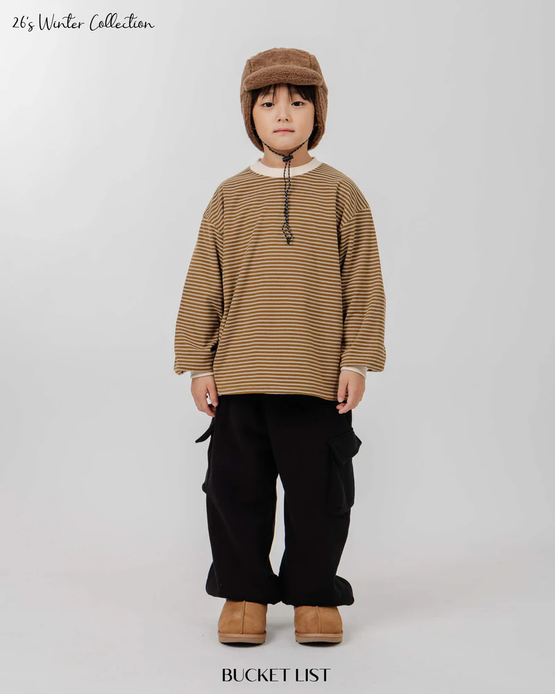 Fleeced Embossed Cargo Jogger Pants by Bucket List for Child - view 11