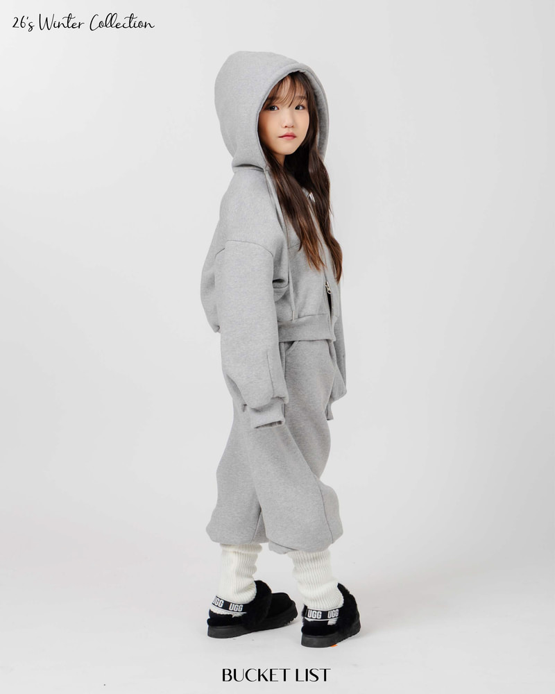 Fleeced Crop Hooded Zip-Up by Bucket List for Child - view 6