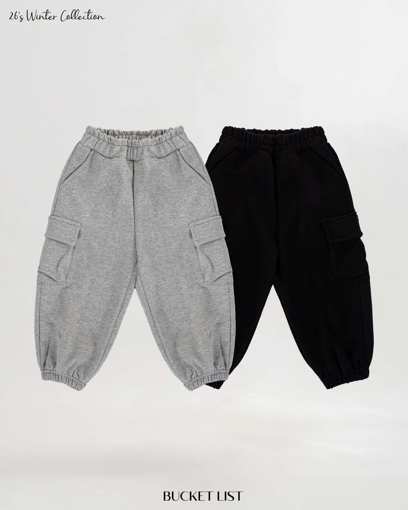 Fleeced Embossed Cargo Jogger Pants by Bucket List for Child - view 1