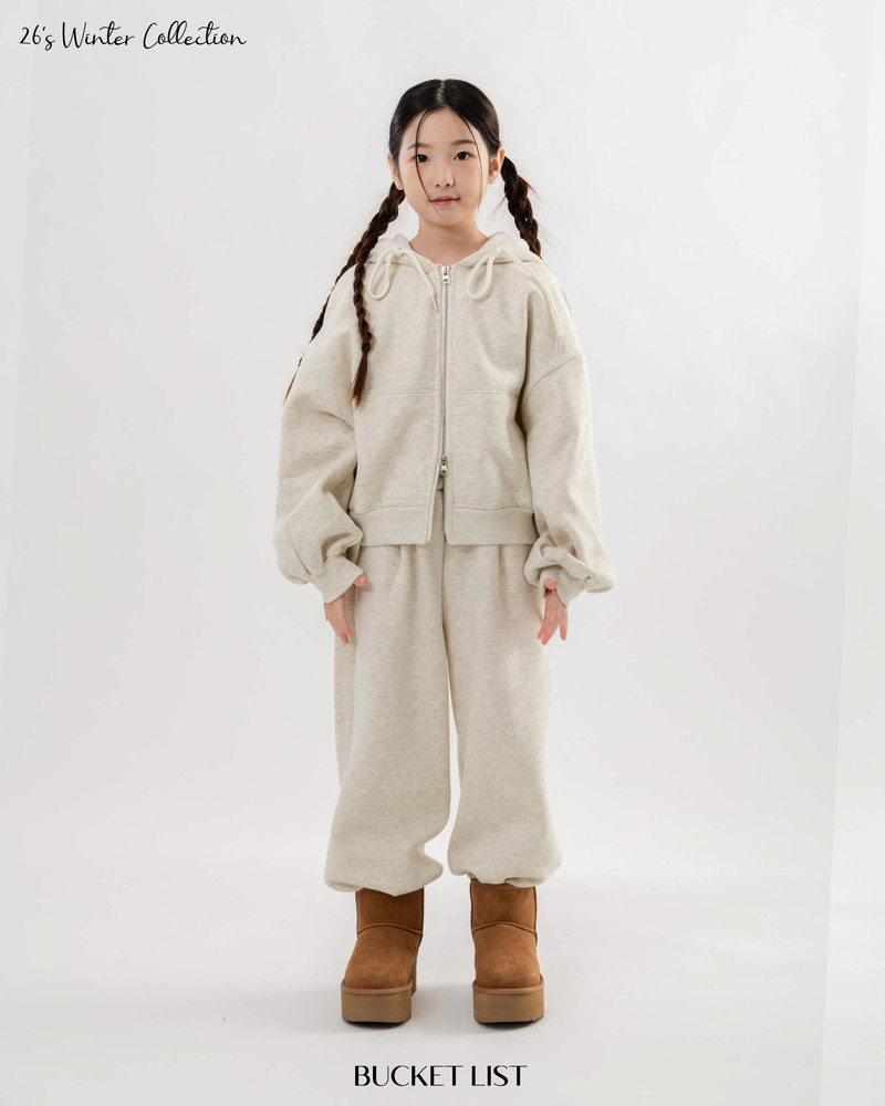 Fleeced Crop Hooded Zip-Up by Bucket List for Child - view 12