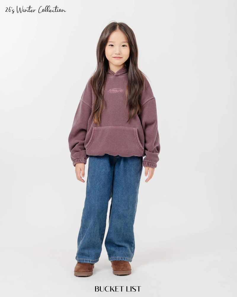 Waffle Dyeing Fleeced Hood Tee by Bucket List for Child - view 4