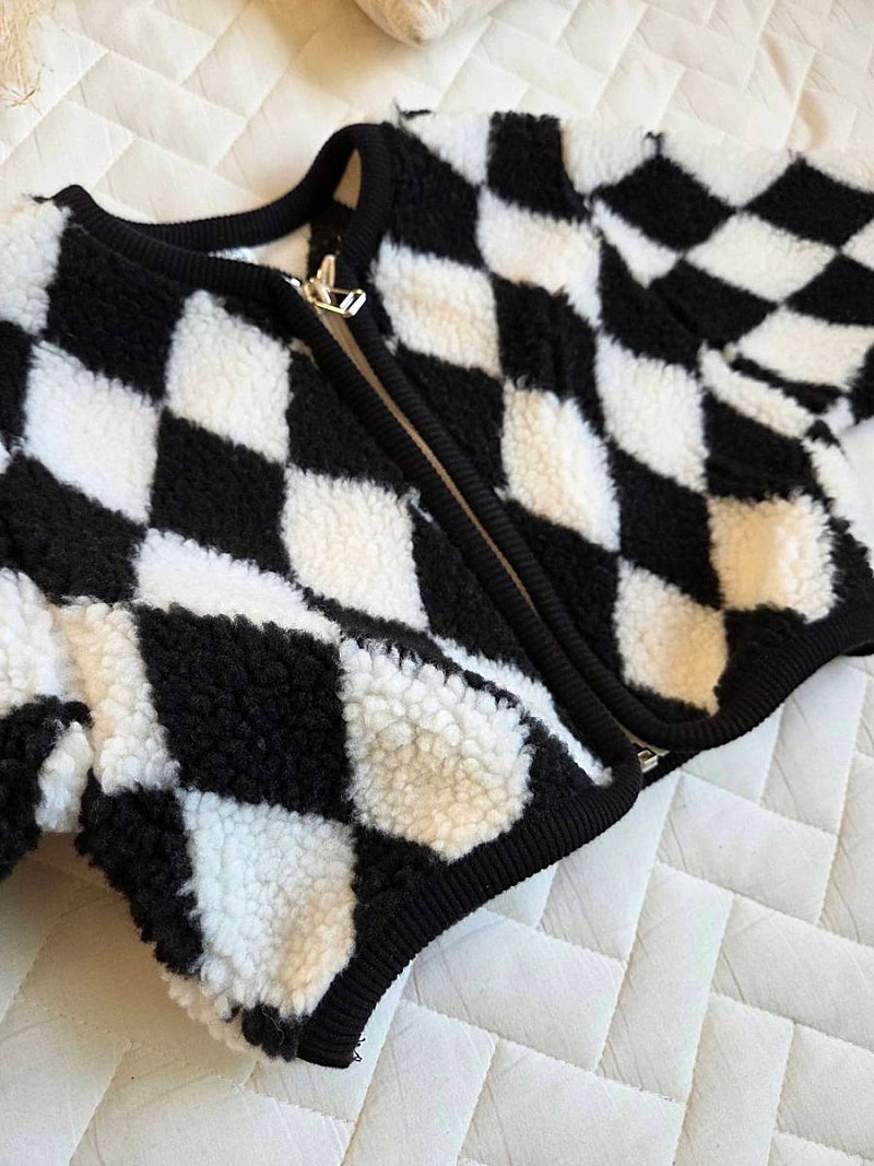 Chess Boucle Jacket by Coco Maison for Child - view 8