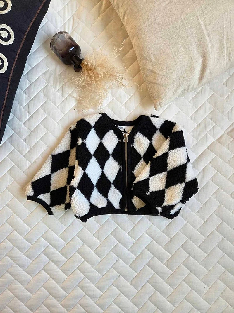 Chess Boucle Jacket by Coco Maison for Child - view 3
