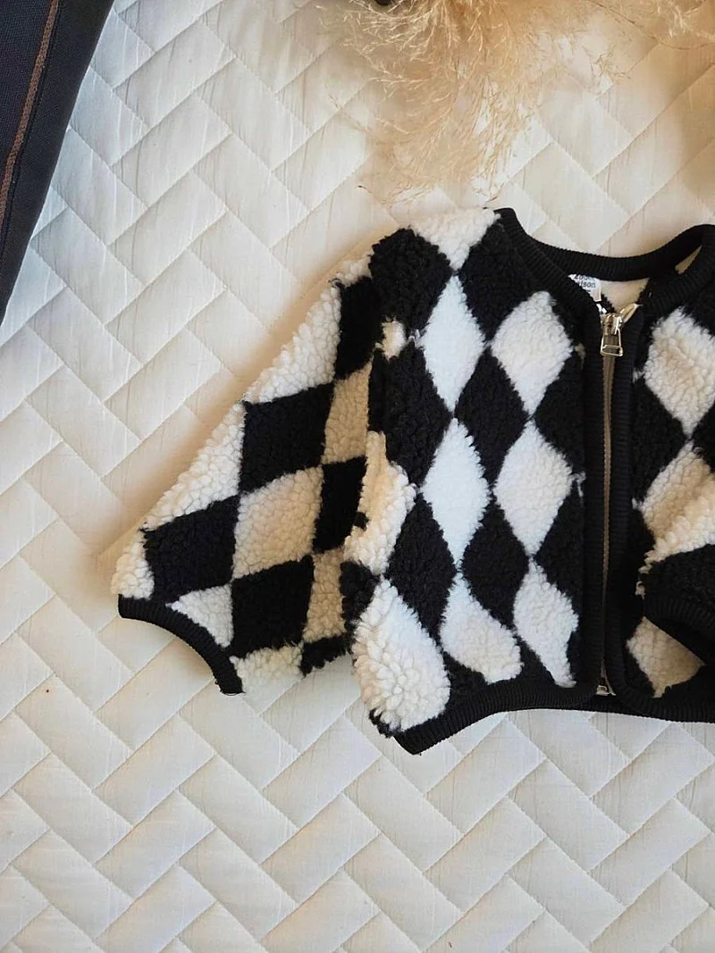 Chess Boucle Jacket by Coco Maison for Child - view 4