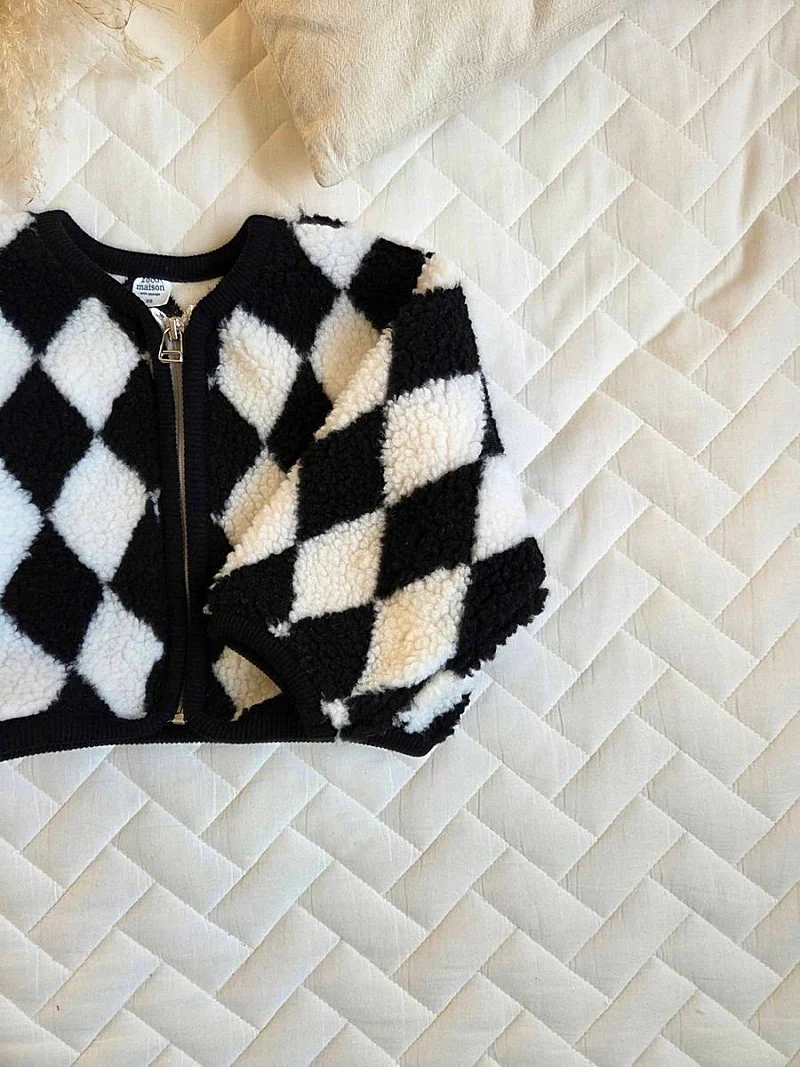 Chess Boucle Jacket by Coco Maison for Child - view 5