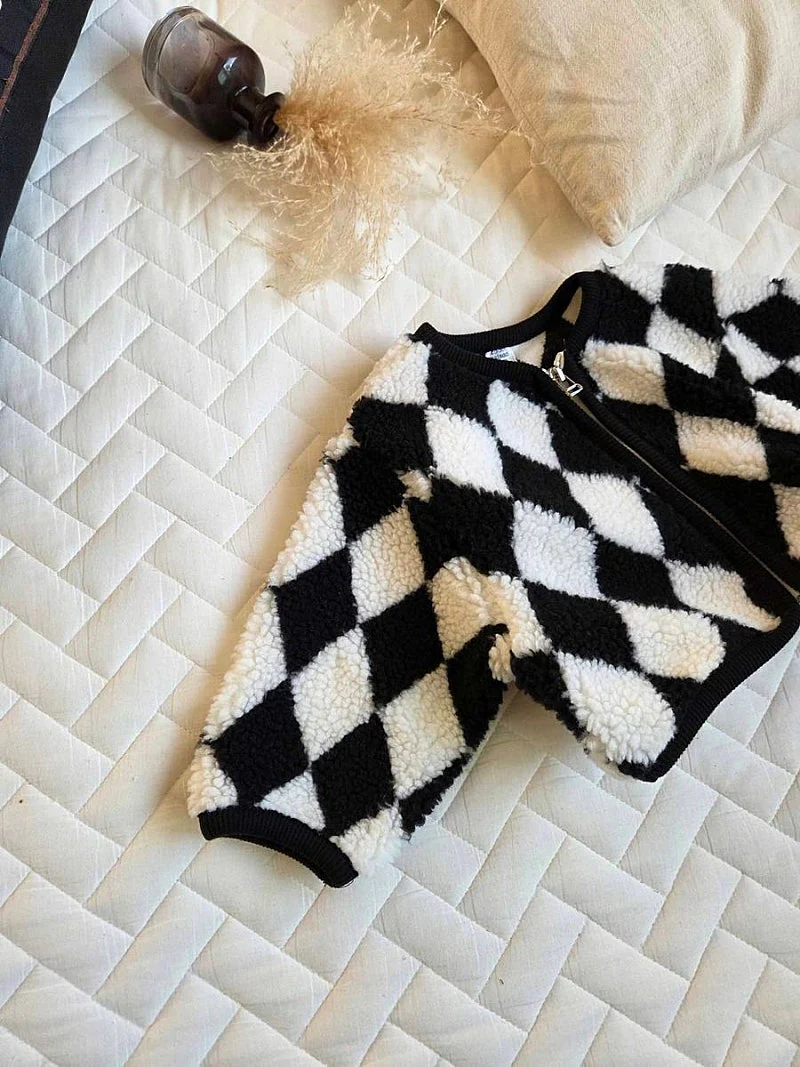 Chess Boucle Jacket by Coco Maison for Child - view 6