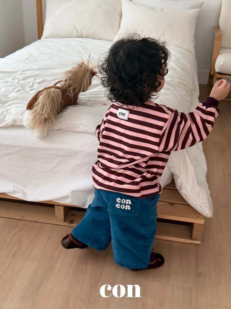 Pudding Stripe Oversized Tee by Con for Baby - view 7