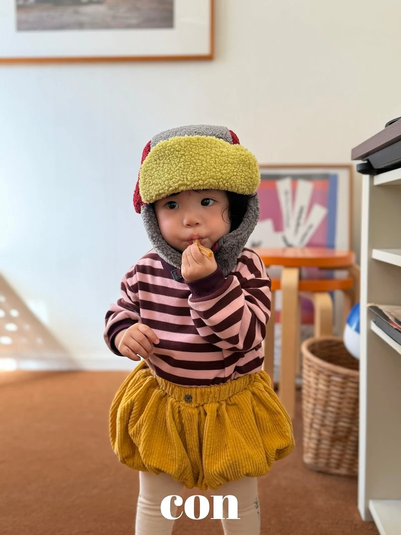 Pudding Stripe Oversized Tee by Con for Baby - view 10