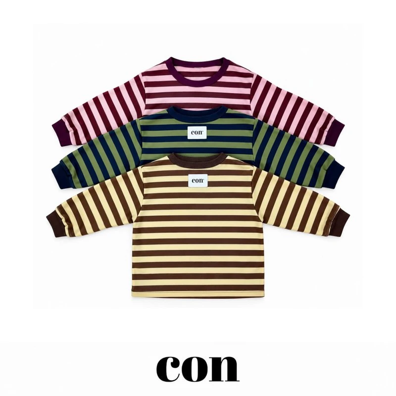 Pudding Stripe Oversized Tee by Con for Baby - view 1