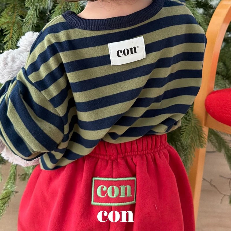 Pudding Stripe Oversized Tee by Con for Baby - view 2
