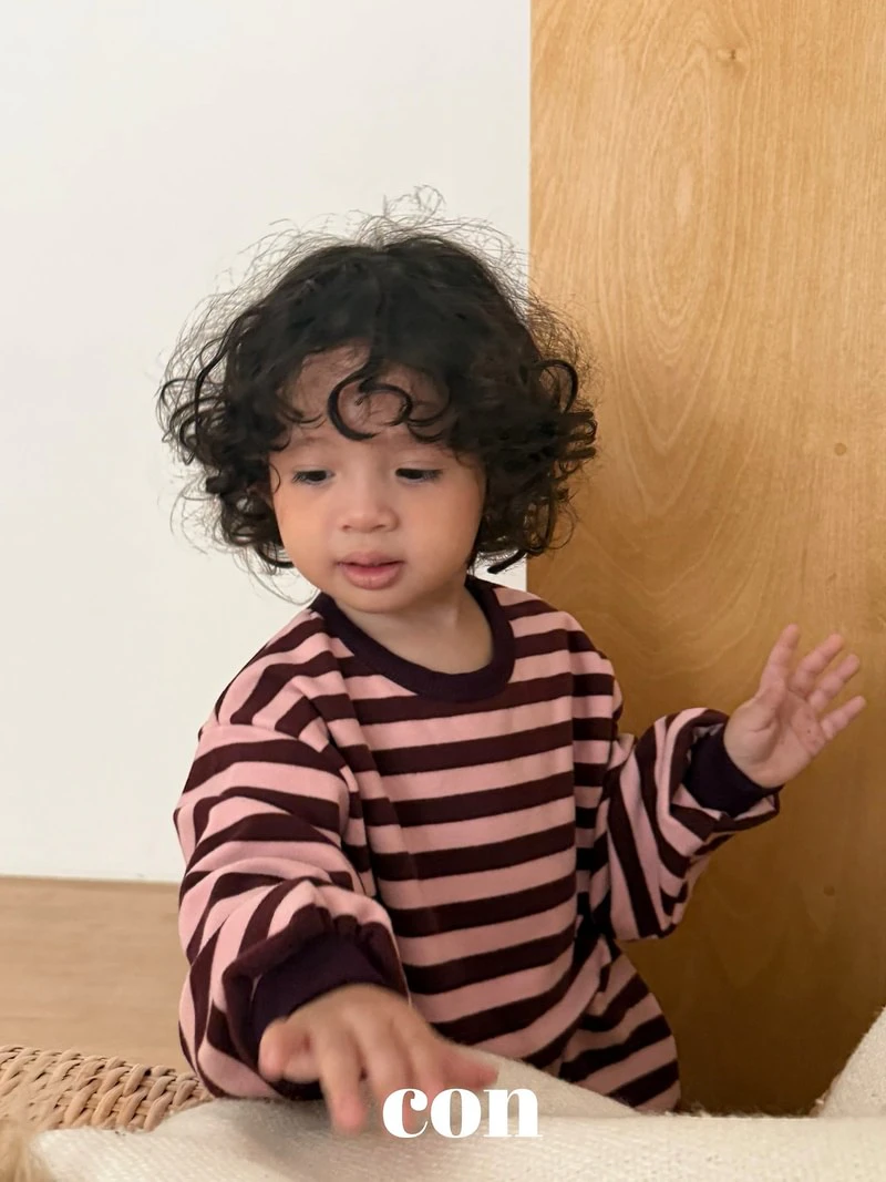 Pudding Stripe Oversized Tee by Con for Baby - view 4