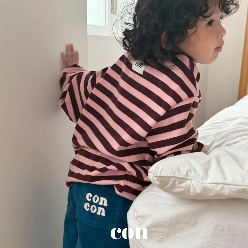 Pudding Stripe Oversized Tee by Con for Baby - view 5