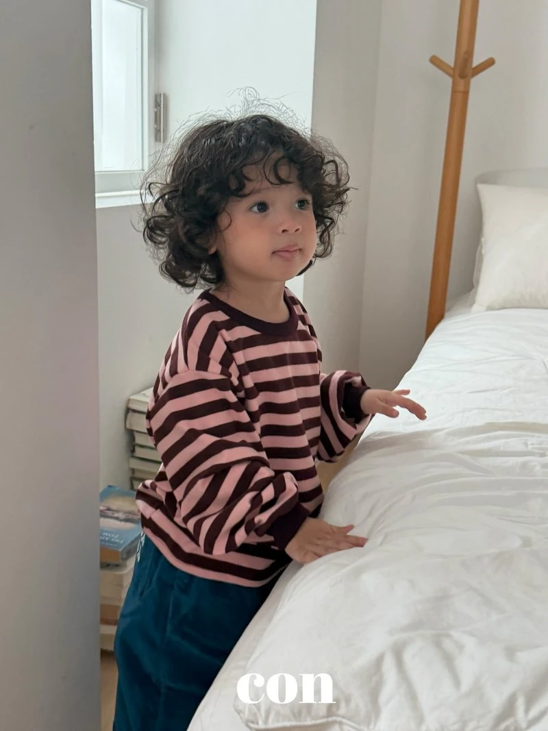Pudding Stripe Oversized Tee by Con for Baby - view 6