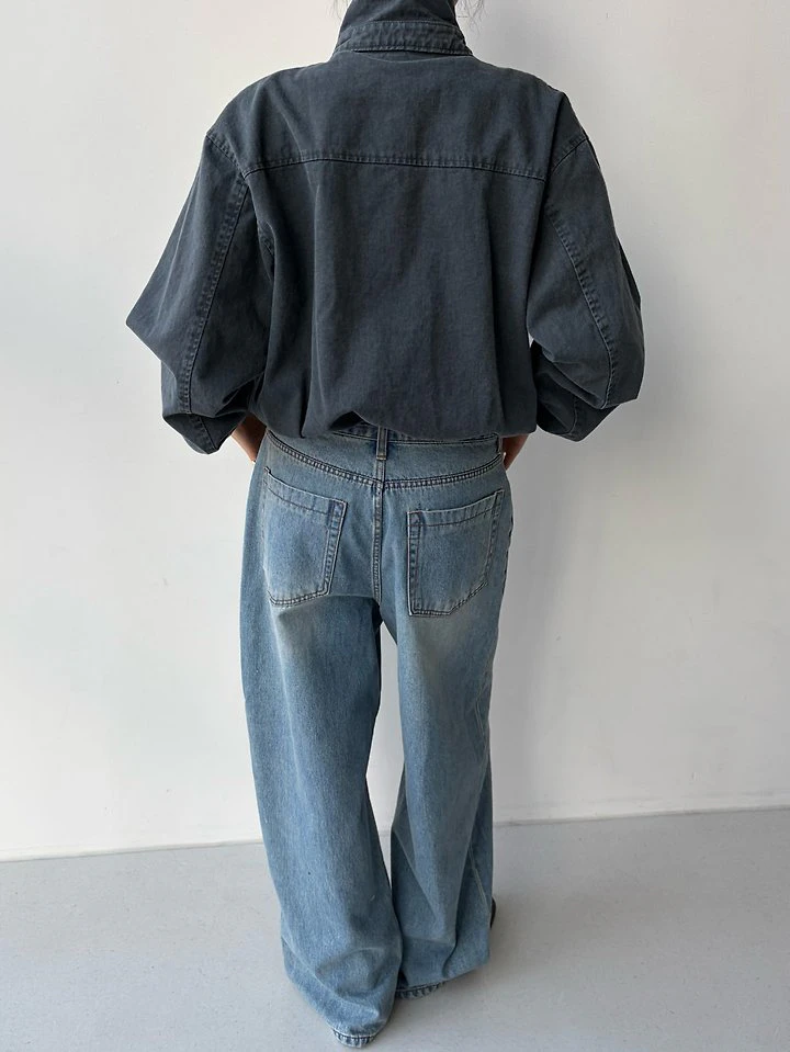 Button Oversized Denim Pants by Cover for Women - view 1