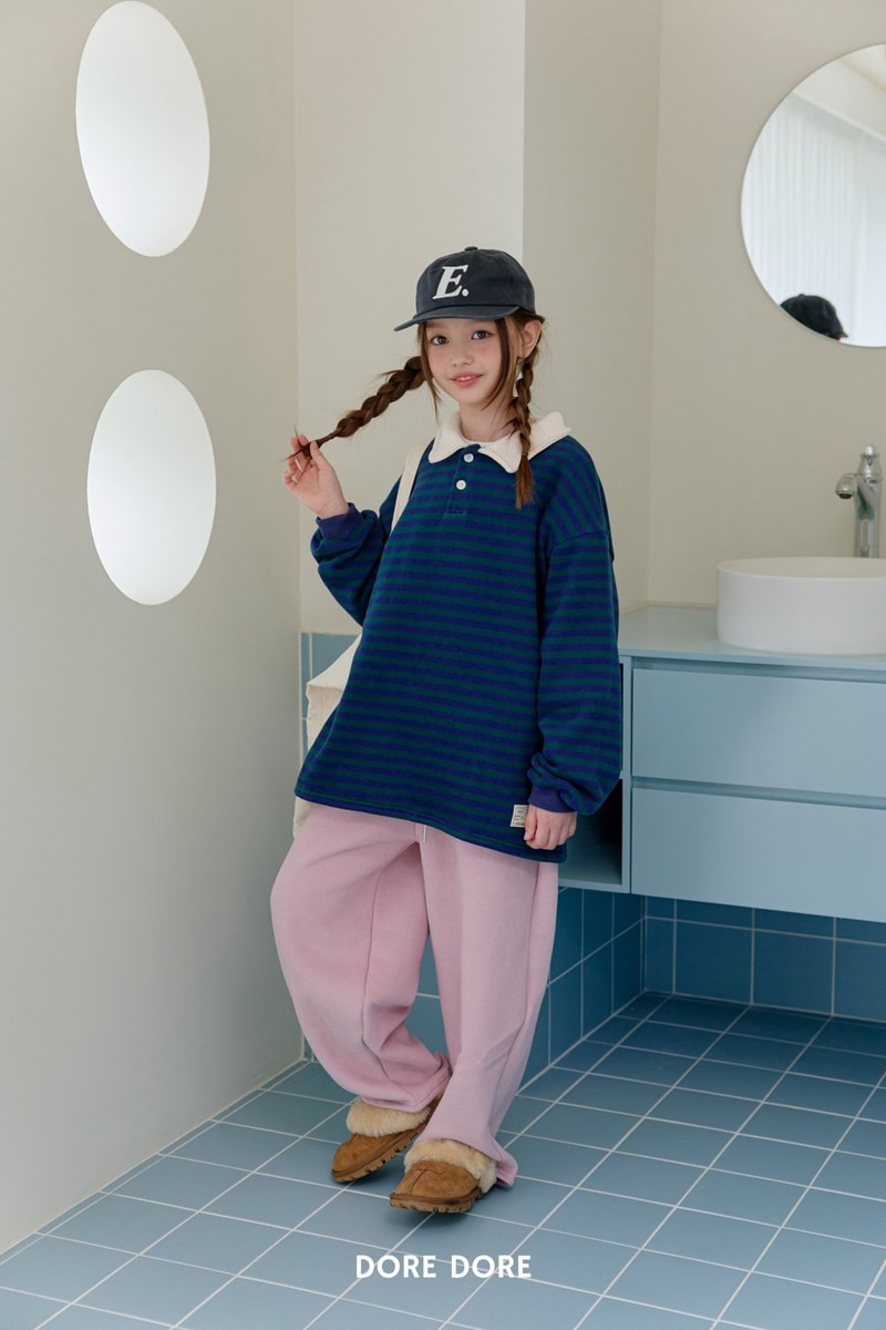 Fine Striped Collar Tee by Dore Dore for Child - view 7