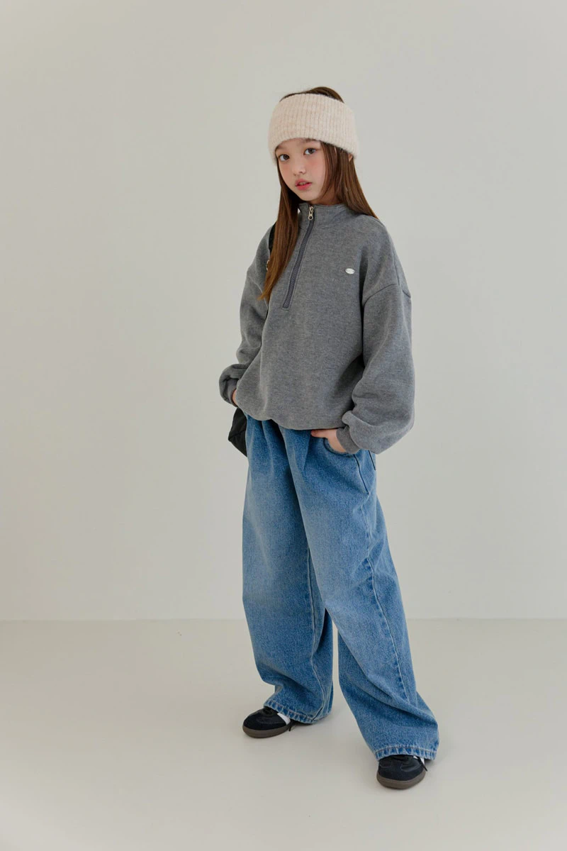 Front Pleated Denim Pants by Dore Dore for Child - view 11