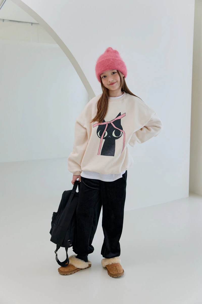 Double Fleece Ribbon Cat Sweatshirt by Dore Dore for Child - view 10