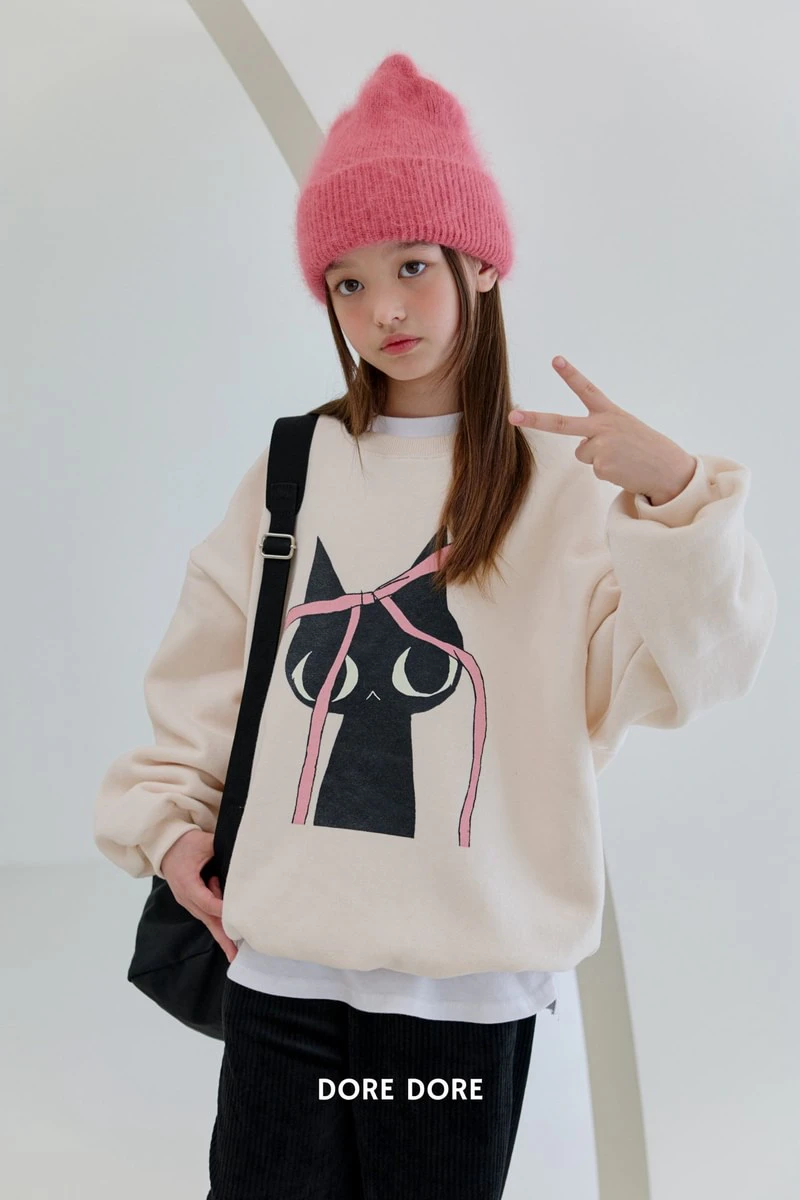 Double Fleece Ribbon Cat Sweatshirt by Dore Dore for Child - view 9