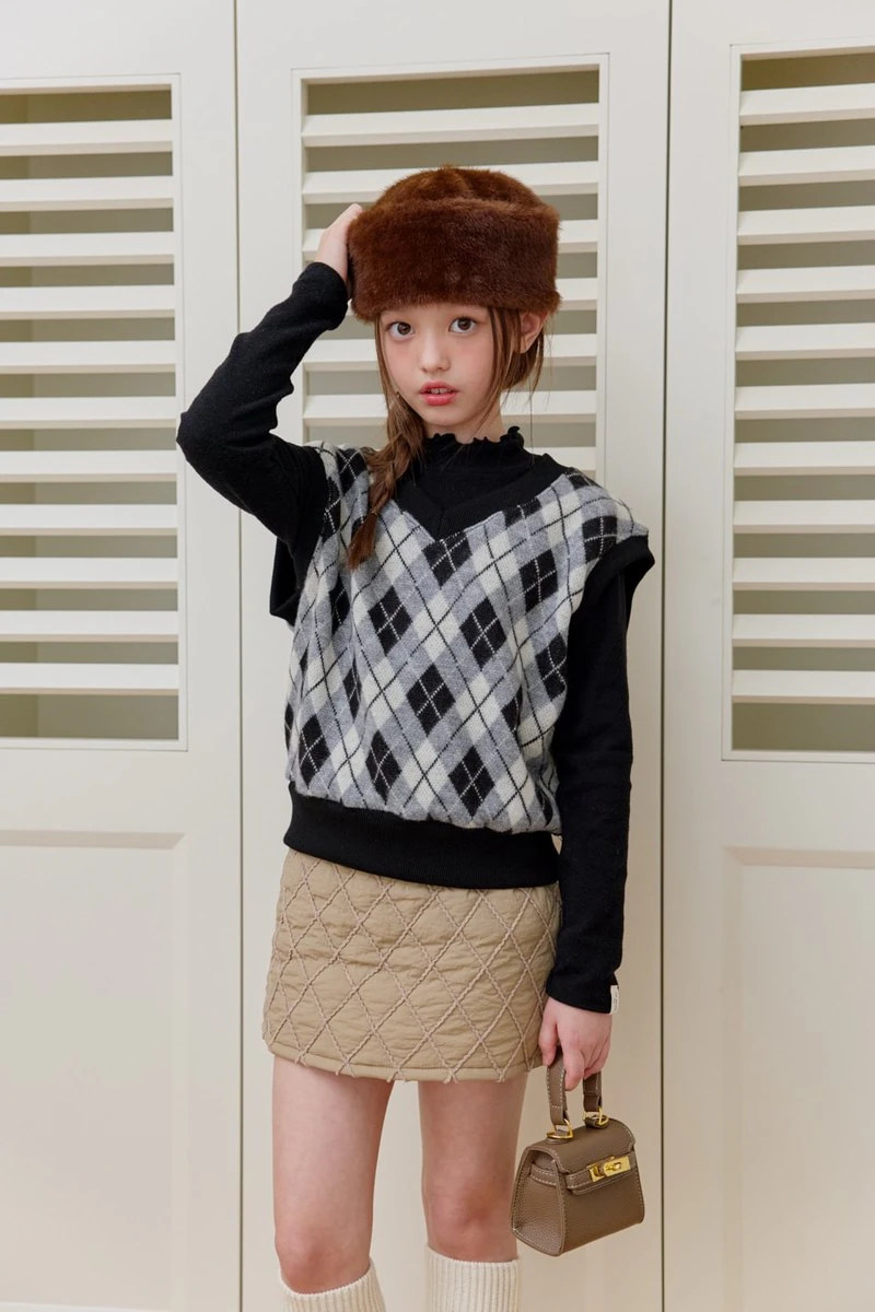Fleece Argyle Vest by Dore Dore for Child - view 10