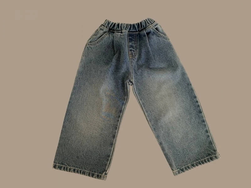 Front Pleated Denim Pants by Dore Dore for Child - view 3