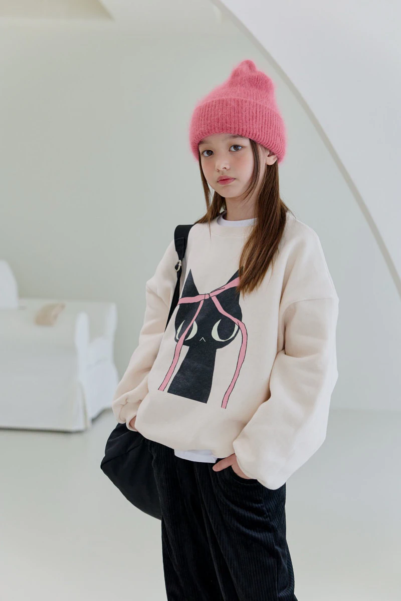 Double Fleece Ribbon Cat Sweatshirt by Dore Dore for Child - view 11