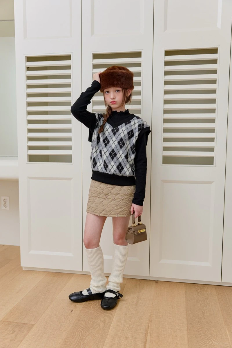 Fleece Argyle Vest by Dore Dore for Child - view 11