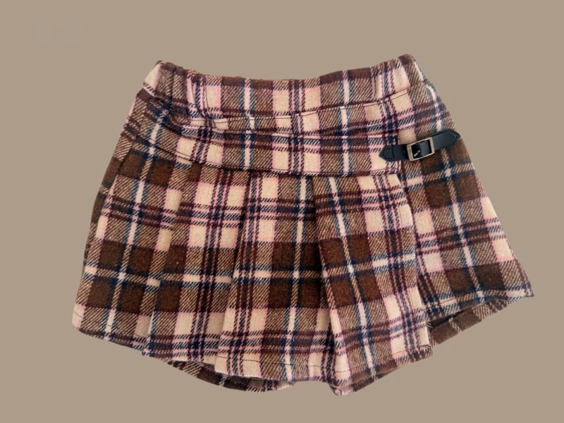 Velour Woolen Check Shorts by Dore Dore for Child - view 3