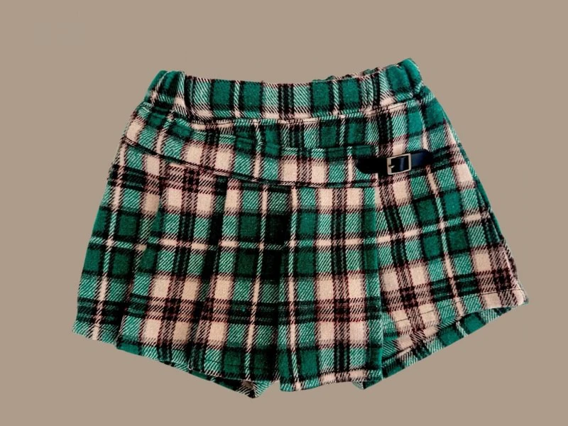 Velour Woolen Check Shorts by Dore Dore for Child - view 5