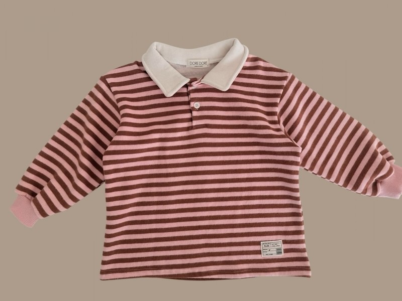 Fine Striped Collar Tee by Dore Dore for Child - view 3