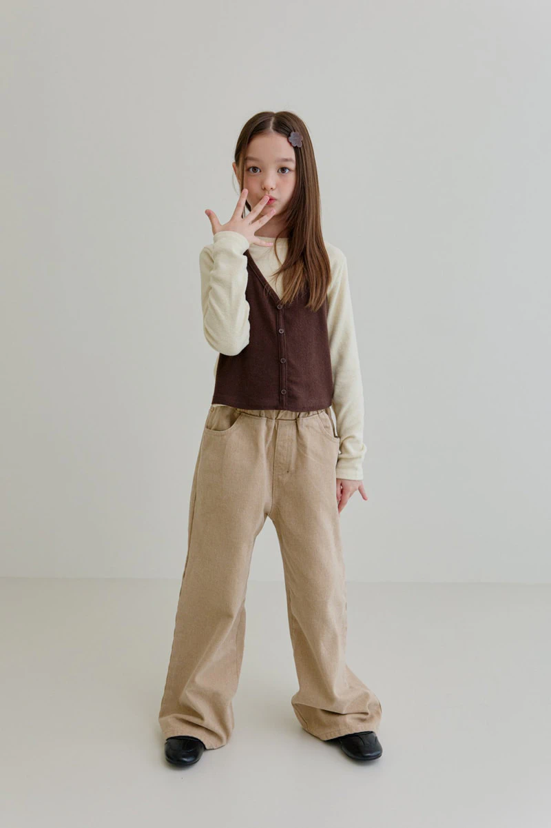 Mongsil Peach Halter Cardigan Tee by Dore Dore for Child - view 10