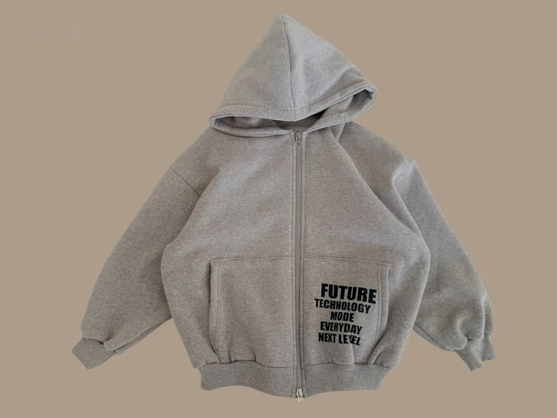 Double Fleece Overfit Hooded Zip-up by Dore Dore for Child - view 3