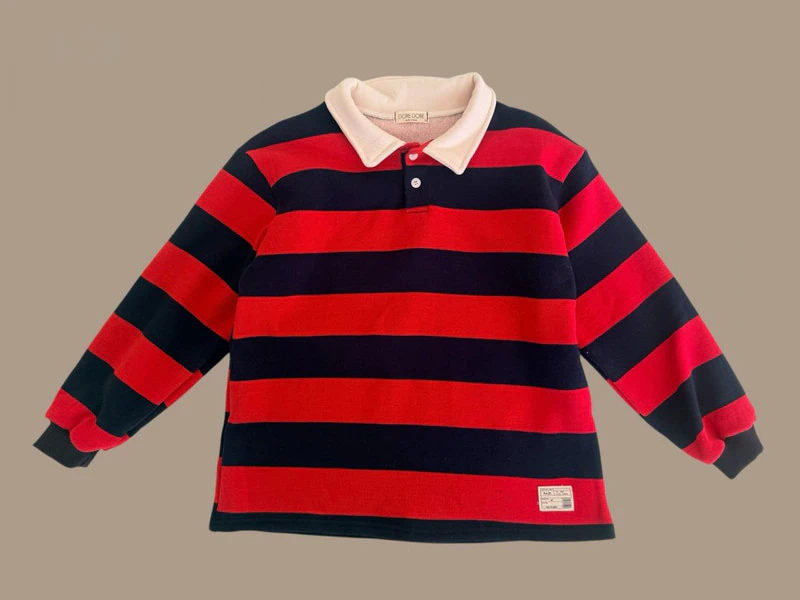 Denggang Striped Collar Tee by Dore Dore for Child - view 3