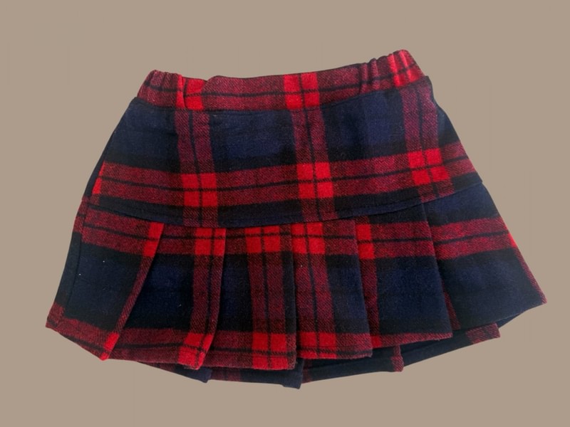 Woolen Check Pleated Skirt Pants by Dore Dore for Child - view 5